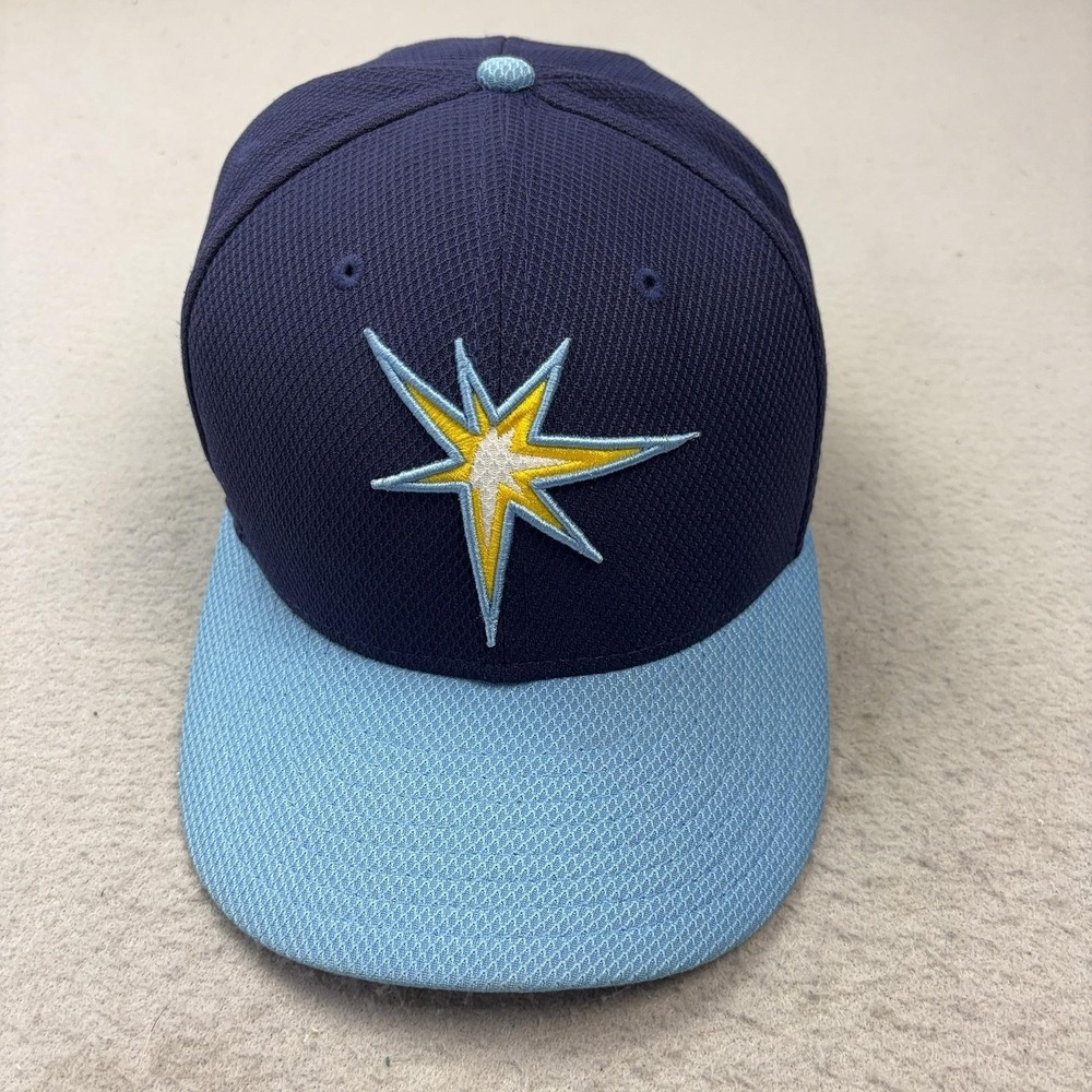 Tampa Bay Rays Hat Cap Fitted Mens 7 7/8 Navy Blue MLB Baseball 59FIFTY New Era